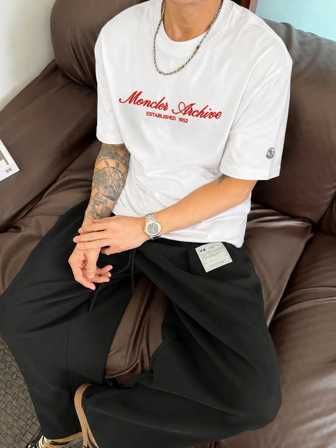 moncle～ 《 》7a tee ， Same Style ， : Black White Coffee Brown Size：S（90-130 ） M（125-150 ） L（135-165 ） XL（160-190 ） XXL（185-220 ）